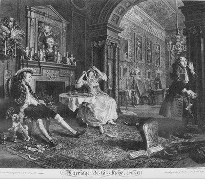 Matrimonio alla moda, Tavola 2, (Presto al mattino) da William Hogarth